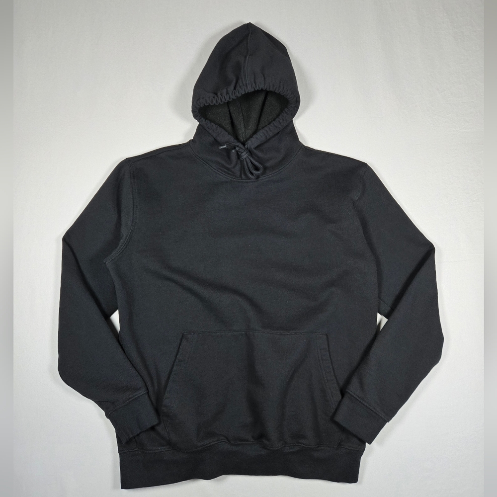 Stedman Blank Black Fleece Hoodie Mens Large Minimalist